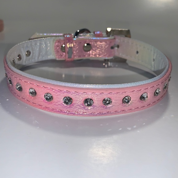 🎉HP🎉 Pink metallic rhinestone collar NEW - Picture 4 of 8